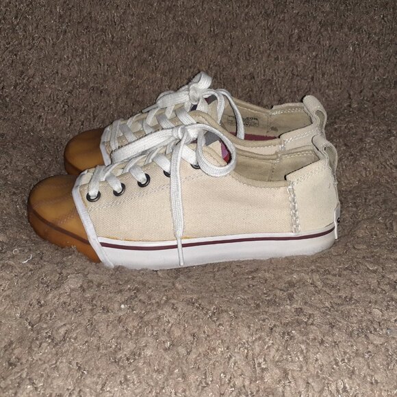 SOREL-Sentry Sneaker-Canvas/Suede/Rubber-Cream/Beige-Sz 6-Excellent - Picture 2 of 7